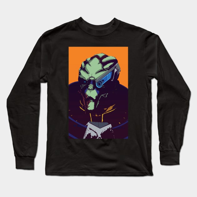 Portrait - Garrus Vakarian Long Sleeve T-Shirt by AtomicDNA